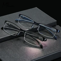 new metal frame clear reading glasses halfframe business style eyewear double light presbyopic eyewear 1 0 to 4 0 men glasses