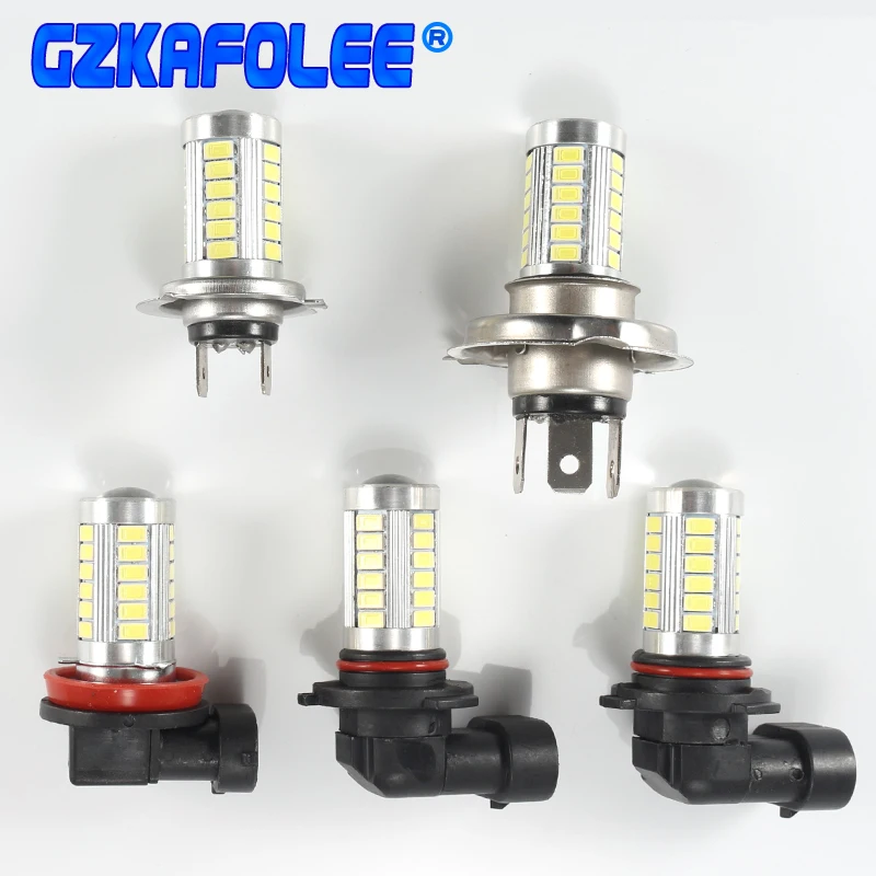 

1pcs Car Fog lamp P21W H4 H7 H8 H11 H10 H16(jp) 9005 hb3 9006 hb4 1156 33SMD LED 12V Auto Bulb 6000K with LENS 5630 LED Chip