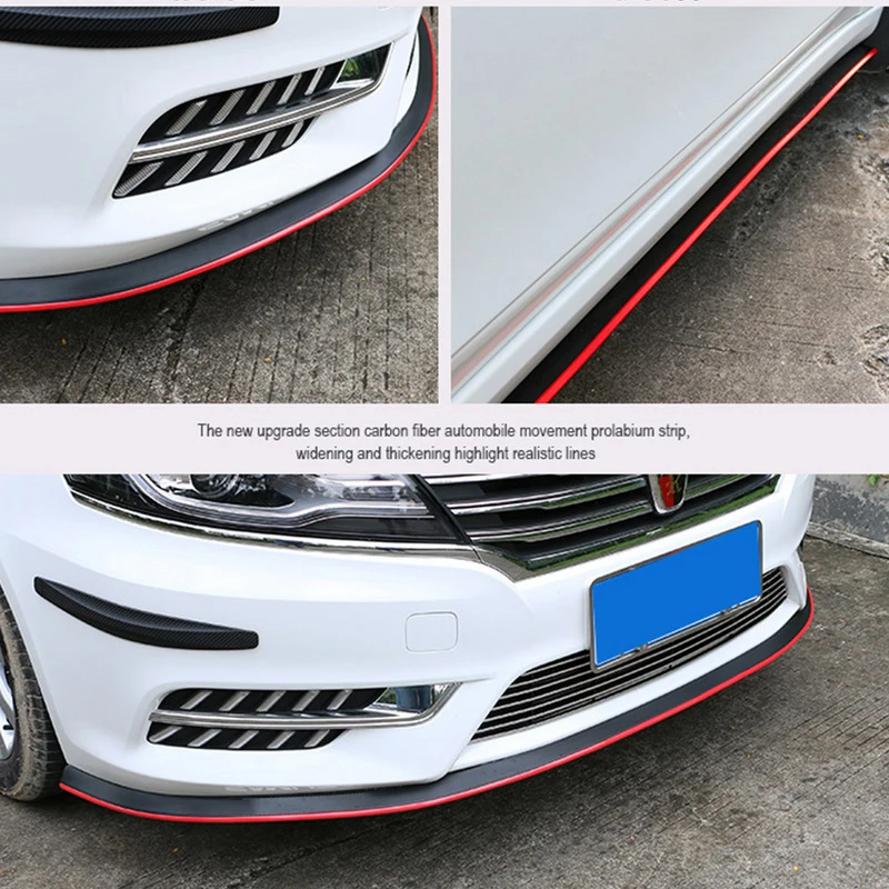 2.5m Car Sticker Body Kit Spoiler Bumpers Rubber Double Color Styling Accessorie Protector Front Bumper Lip Splitter | Автомобили и