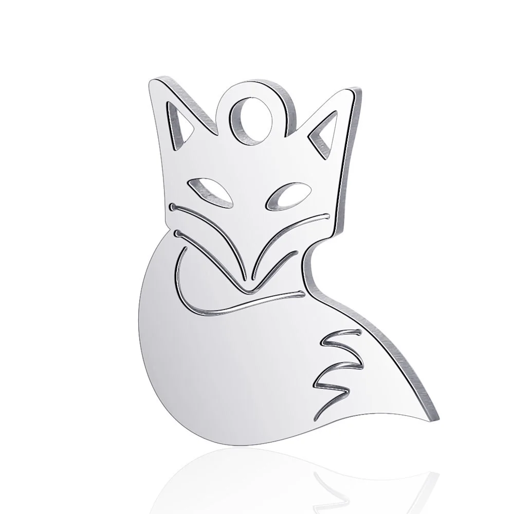 Подвеска в виде лисы из нержавеющей стали 10 шт.|Шармы| |