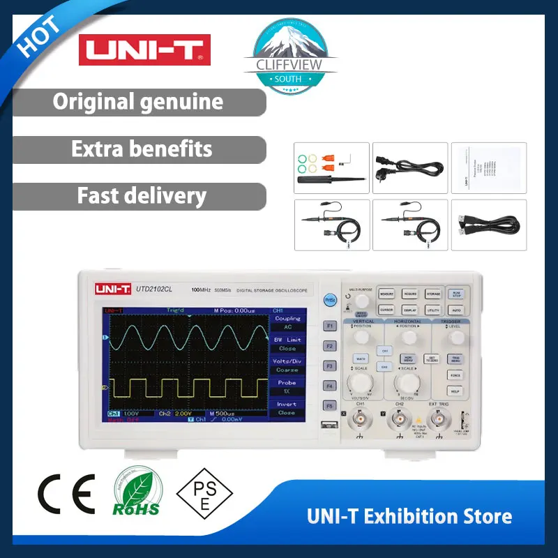 Осциллограф с цифровым хранилищем UNI-T UTD2052CEX 2-канальный прибор для измерения