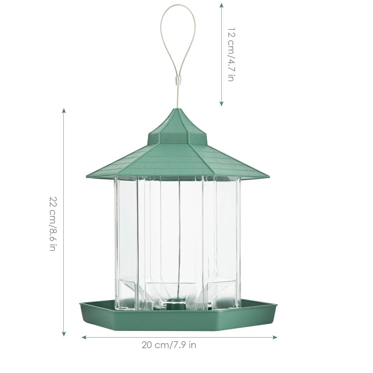 

Bird Feeder Plastic Hanging Bird Feeder with Roof for Outdoor Garden Patio Backyard