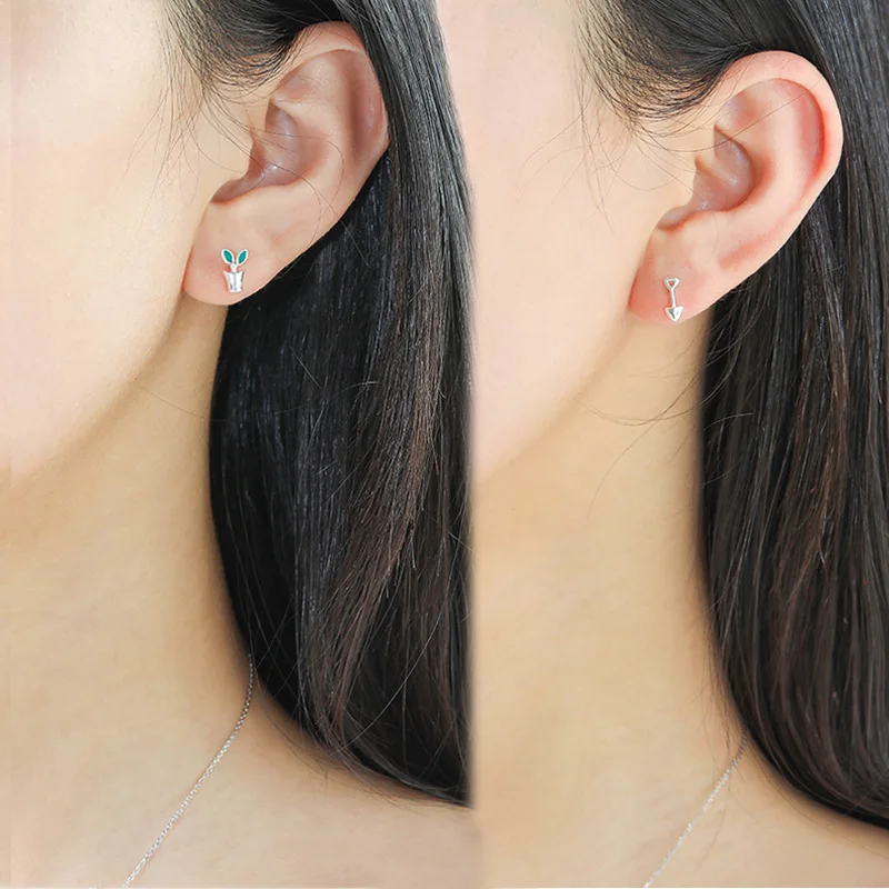 Горячая Серебряная Цвет горшечные растения серьги-гвоздики в форме цветок