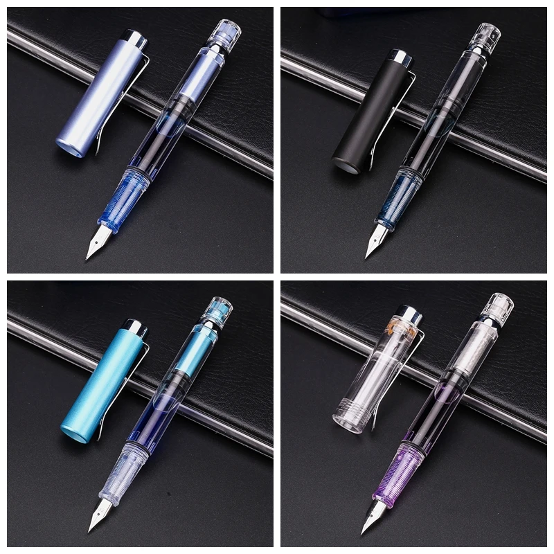 Penbbs 494 прозрачная поршневая авторучка, прозрачный демонстратор, чернильная ручка, перьевая коробка для ручек, школьные офисные принадлежности, канцелярские принадлежности