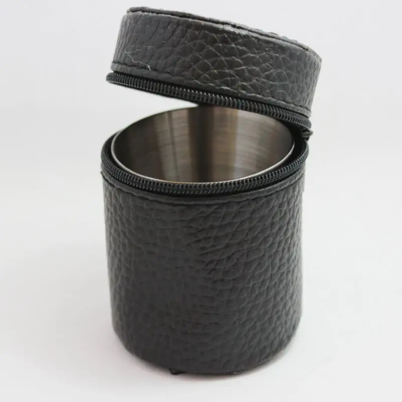 

Pu Leather Outdoor Camping 30ml/70ml/150ml Cup Cover Travel Drinking Coffee Tea Beer Cover Flask Cup Set