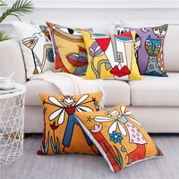 4 6 pcs picasso high quality embroidery cotton cushion covers decorative throw pillows covers for sofa cushion case 45x45cm