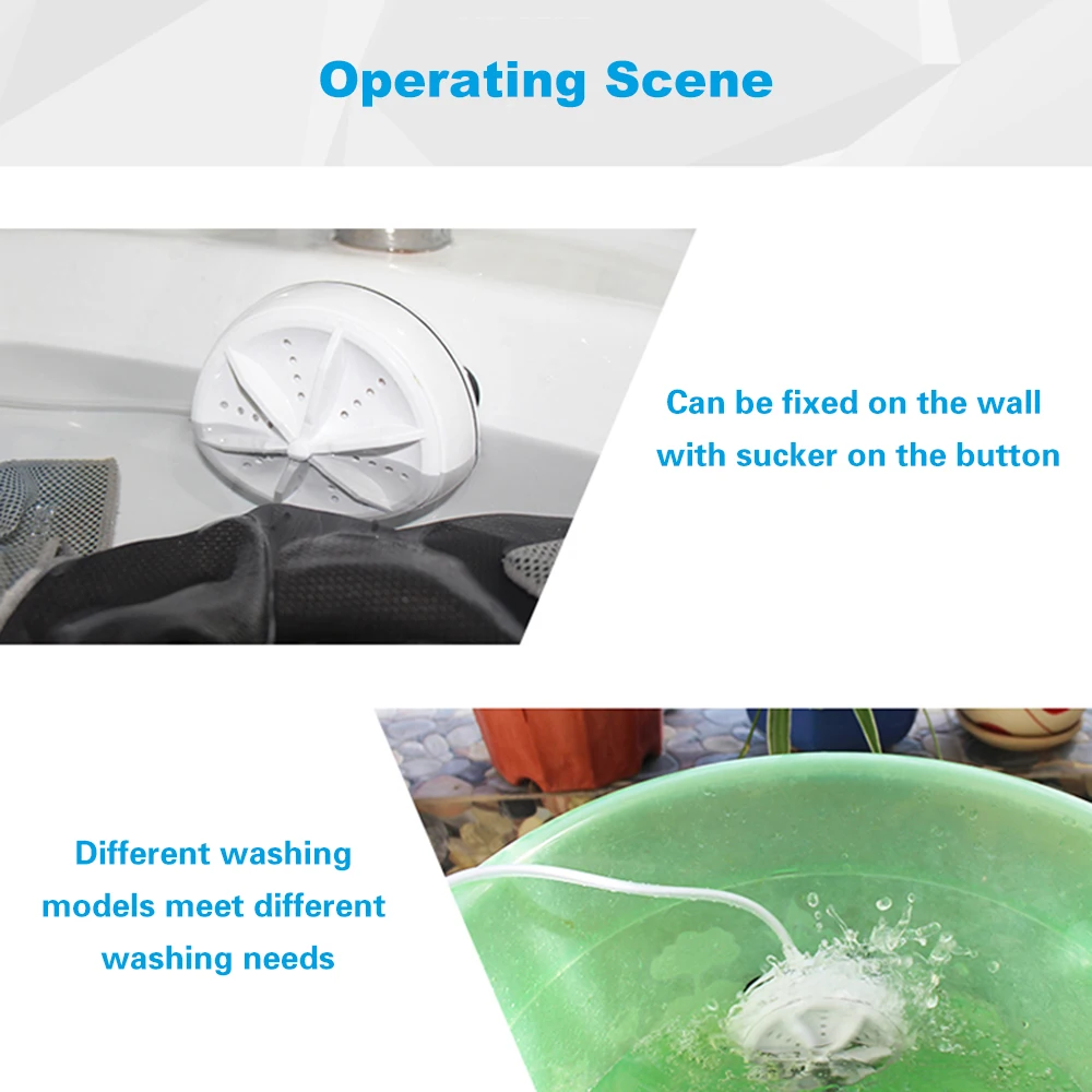 New Ultrasonic Mini Washing Machine Portable Automatic Turbo Personal Rotating Washer Convenient Travel Home Business USB | Дом и сад