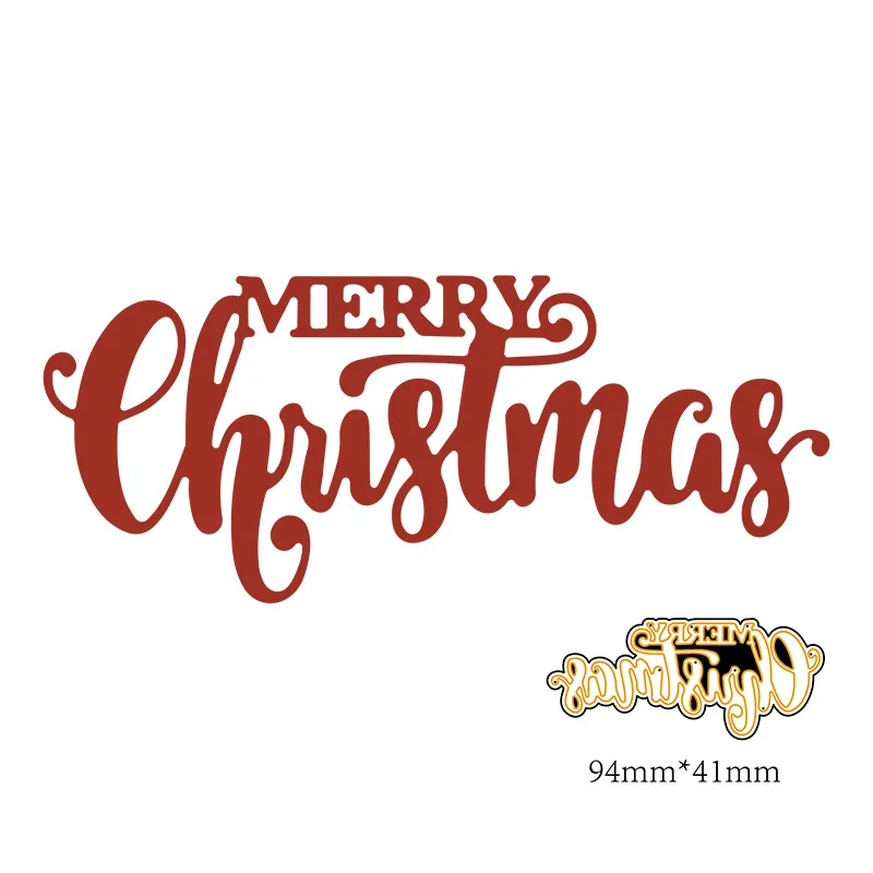 94*41 мм Merry Christmas металлические режущие штампы зимние слова высечки Скрапбукинг углеродистая сталь создание штампов карты тиснение искусство