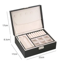 jewelry cosmetic organizer box large capacity double layer display portable jewelry case necklace earrings ring storage holder
