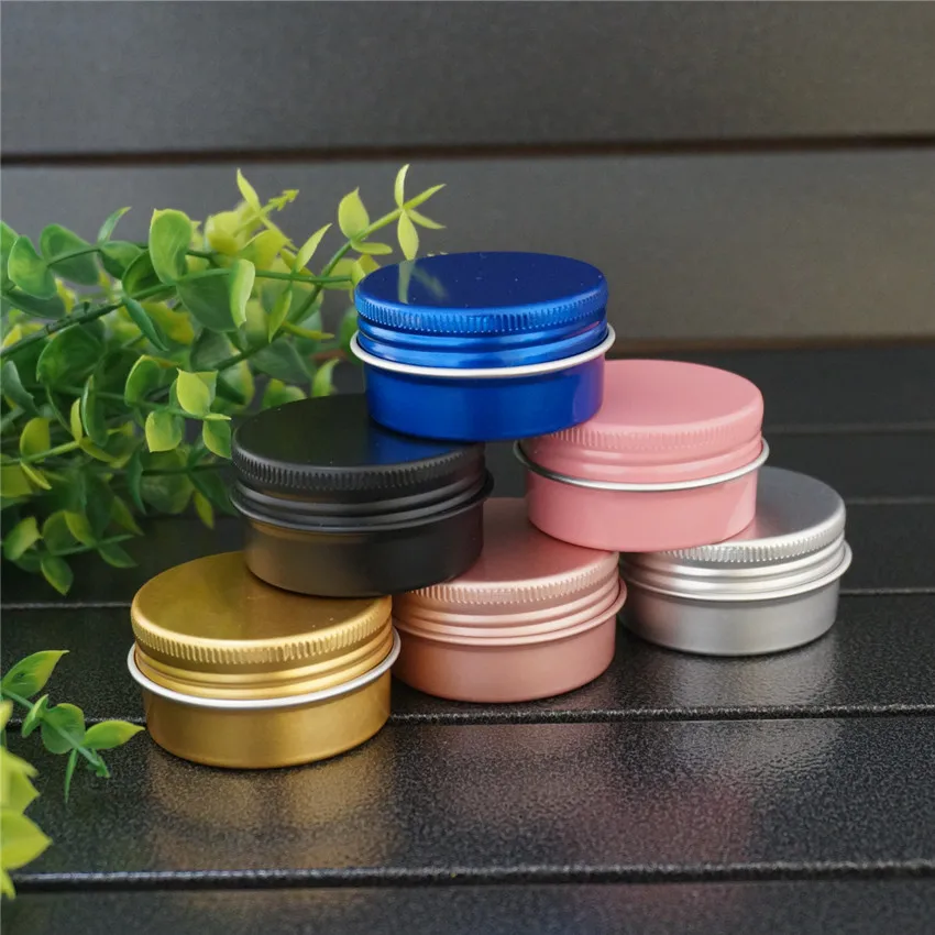 

5/10/15g Empty Round Portable Small Aluminum Box Metal Tin Cans Pink DIY MIni Gold/Black Cream Refillable Jar Tea Aluminum Pot