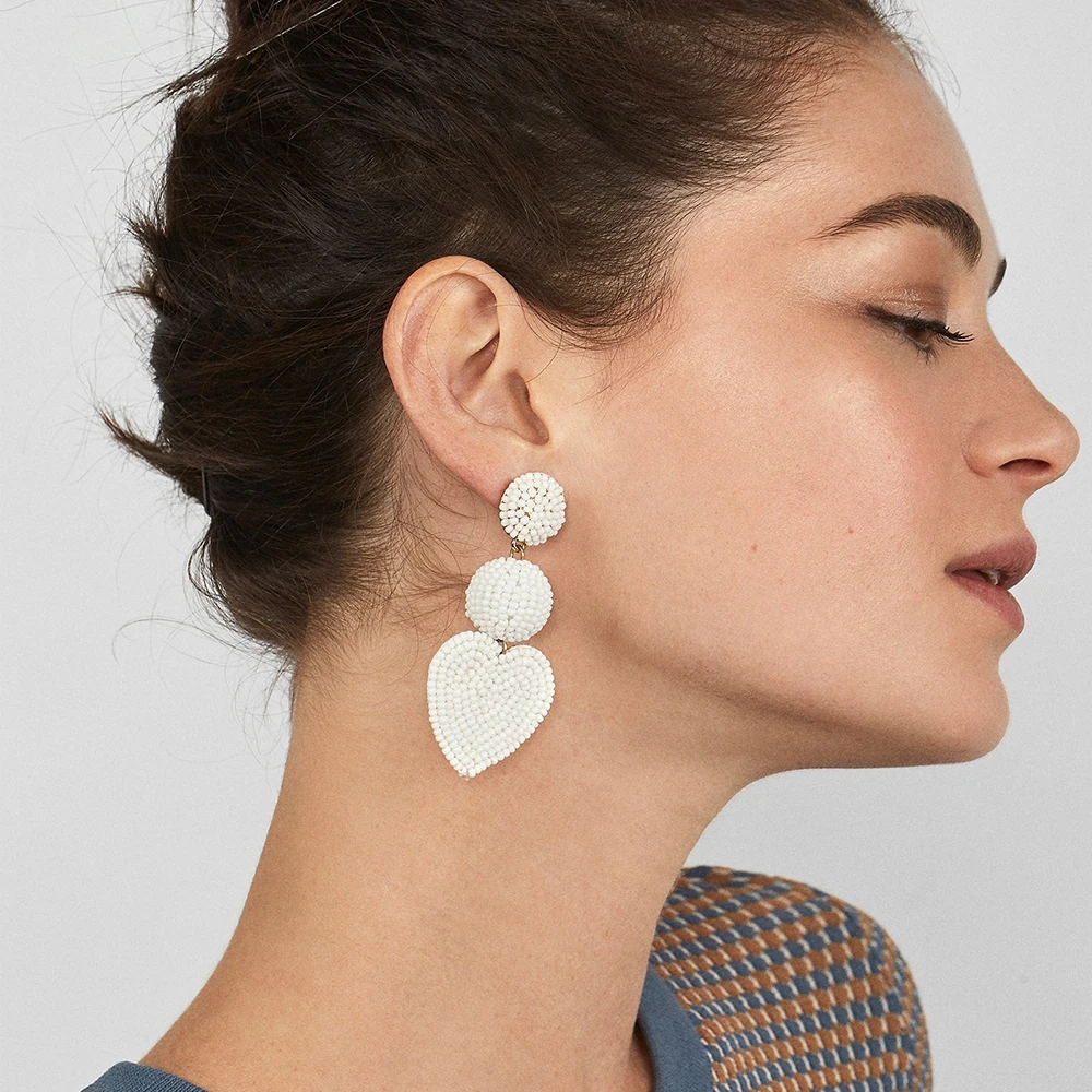 Miwens, новинка, Bauble Bar, синие Квадратные бусины, свисающие, модные женские серьги, кисточка, овальная рафия, массивные серьги-подвески ювелирные изделия