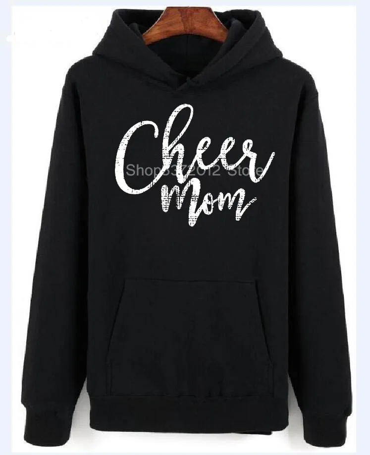 Надпись Cheer MOM белый Для мужчин толстовки с капюшоном изображением на день матери