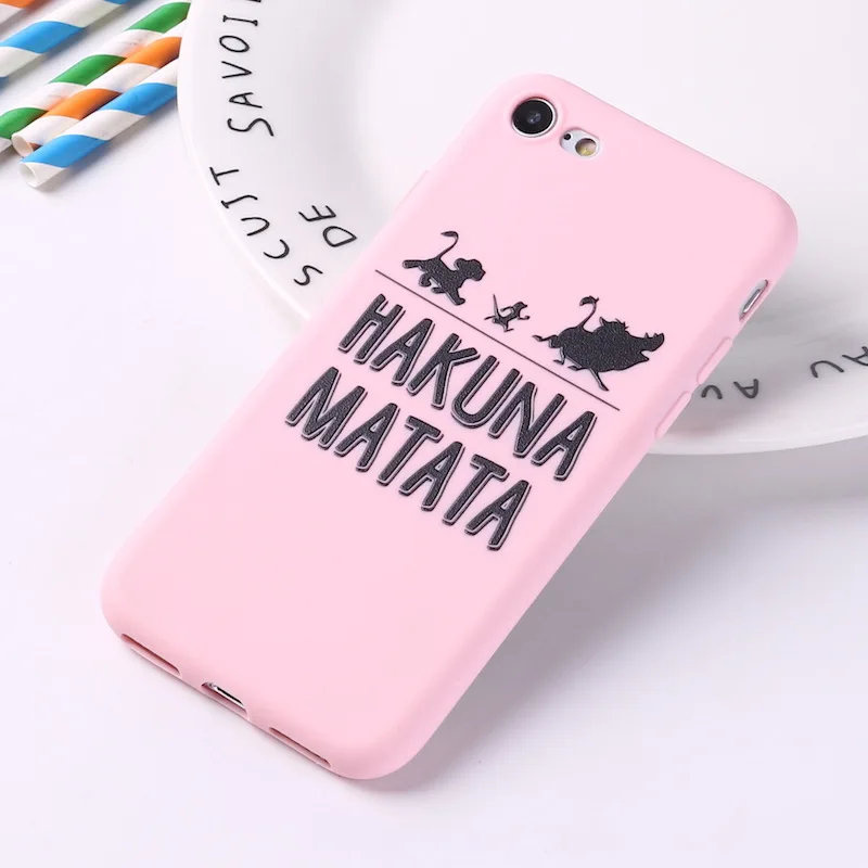 

Cartoon Hakuna Matata Lion Case for iPhone 12 Mini 11 Pro X XS Max XR 8 7 6 6s Plus Soft Phone Cover
