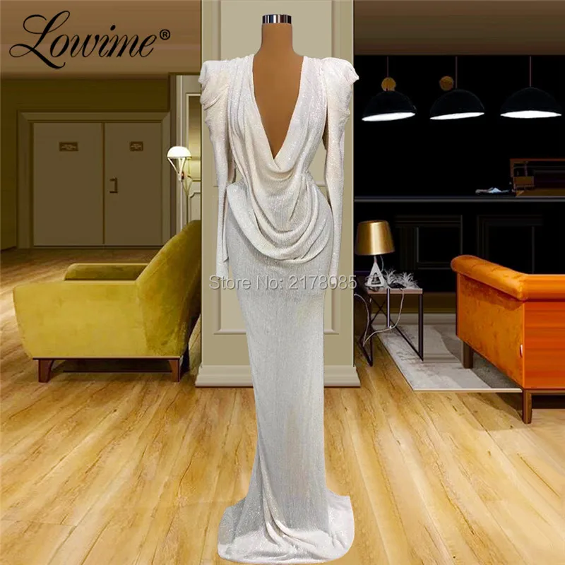 Middle East Sequins Evening Dress Long Sleeve Robe De Soiree Aibye Prom Dress 2020 Dubai Party Dresses Plus Size Evening Wear