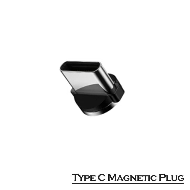 For Type C Plug Магнитный usb-кабель для быстрой зарядки USB type C, магнитный светодиодный кабель для зарядки 1 м 2 м, кабель Micro usb для мобильного телефона, usb-кабель - Цвет: For Type C Plug