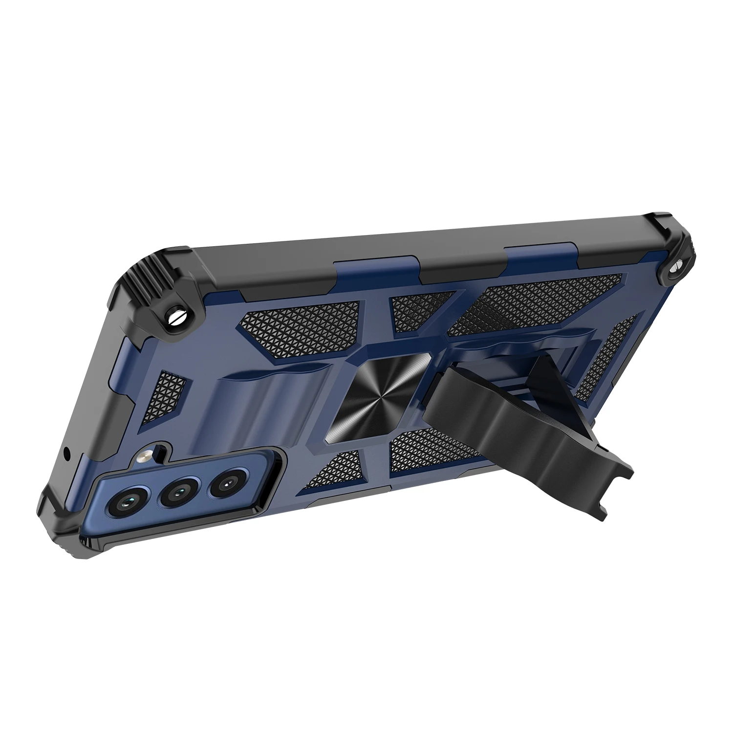 

Phone Case For Samsung Galaxy S21 FE Ultra Plus luxurious Two in One Anti fall Heavy protection Magnetic Invisible Bracket Cover