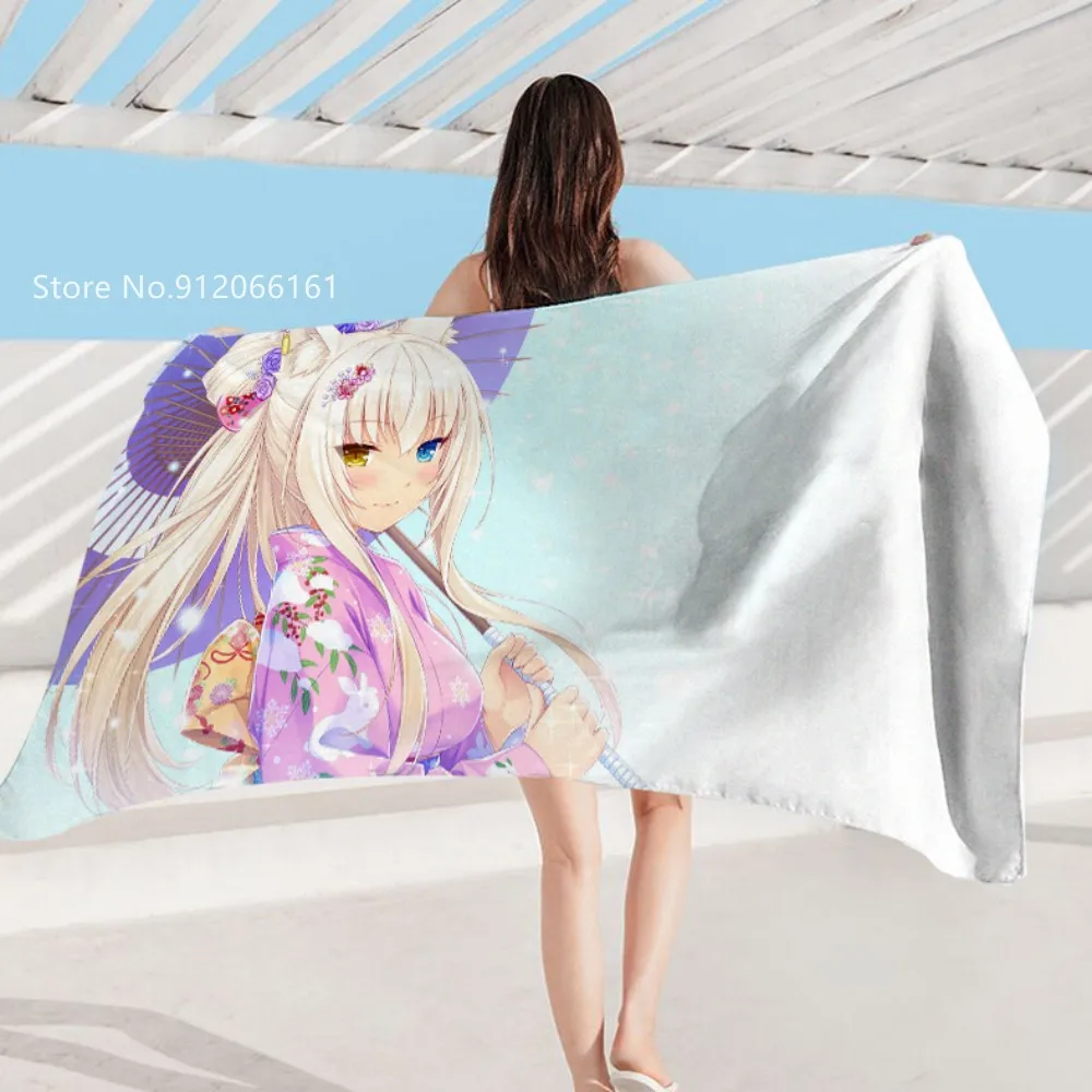 Прямоугольное пляжное полотенце Nekopara с 3D принтом сексуальные девушки пляжный