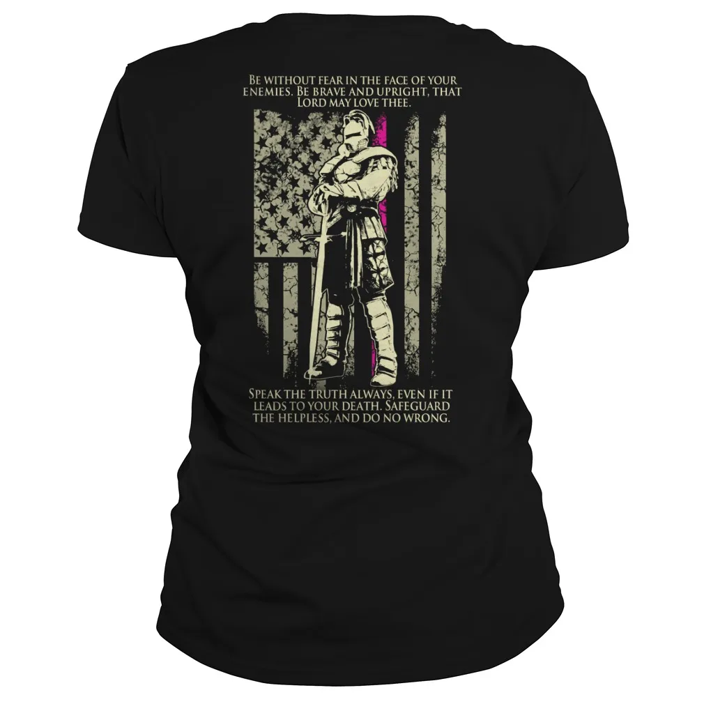 

The Crusader Warrior Quotations Knights Templar Us Flag Women's T-Shirt