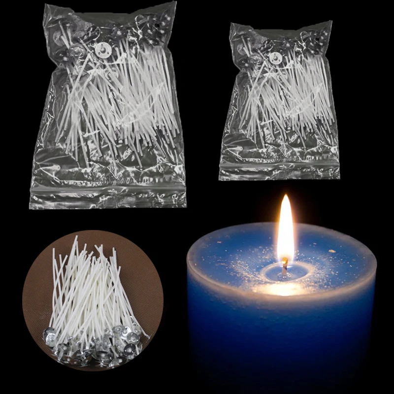 

100pcs/set Original Smokeless Candle Wicks Soy Wax Core Household Woven Candle Core Kerosene Lamp Wax Line Wood Wax Core