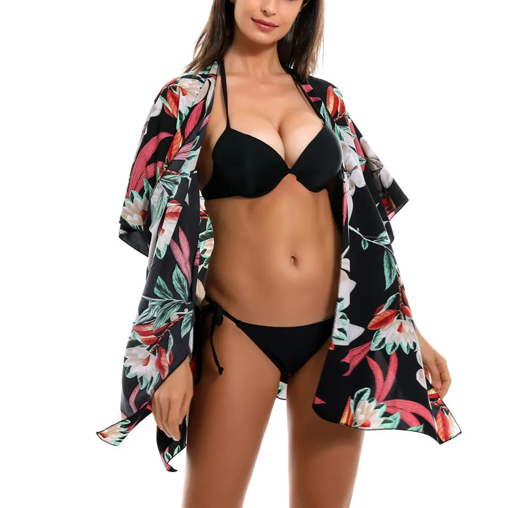 Пляжная накидка с принтом сексуальная пляжная туника парео женский купальник