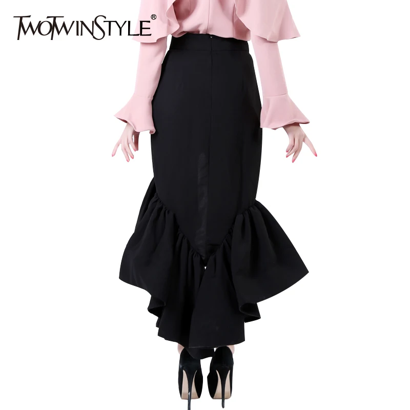 Twotwinstyle 2017 Для женщин спереди Разделение русалка юбка карандаш Bodycon Midi длинным