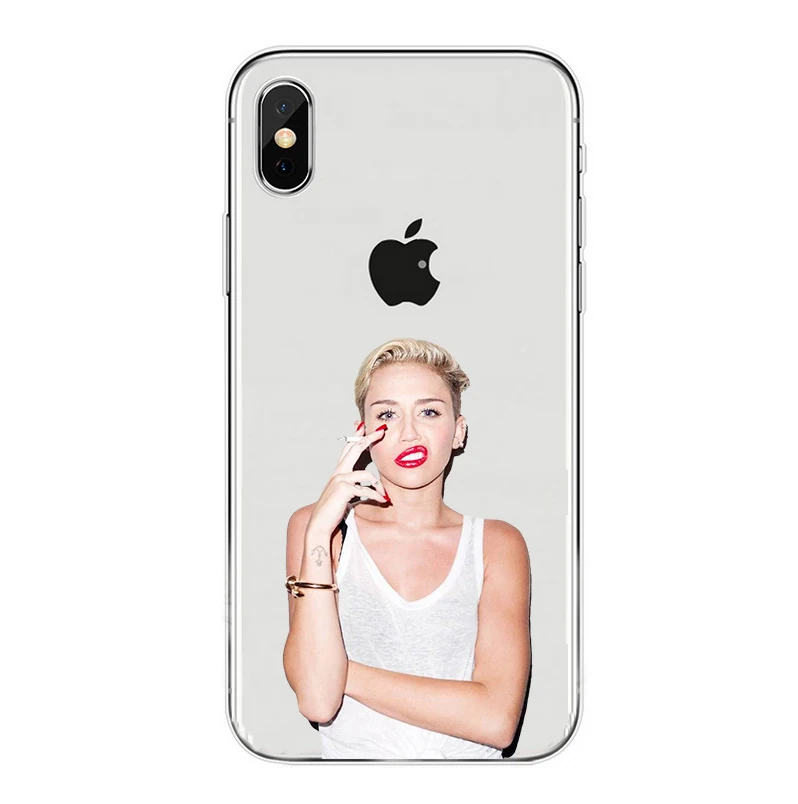 Модный прозрачный мягкий чехол Singer Miley Cyrus для iphone 8 7 6 plus X XS XR MAX 5 samsung Galaxy 9 10 coque shell |