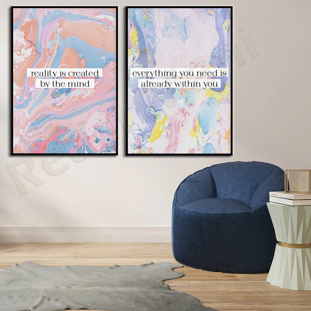 

Everything you need is already in your body-Reality is a print created by the mind-Abstract colorful pastel Y2K poster Soft Groo