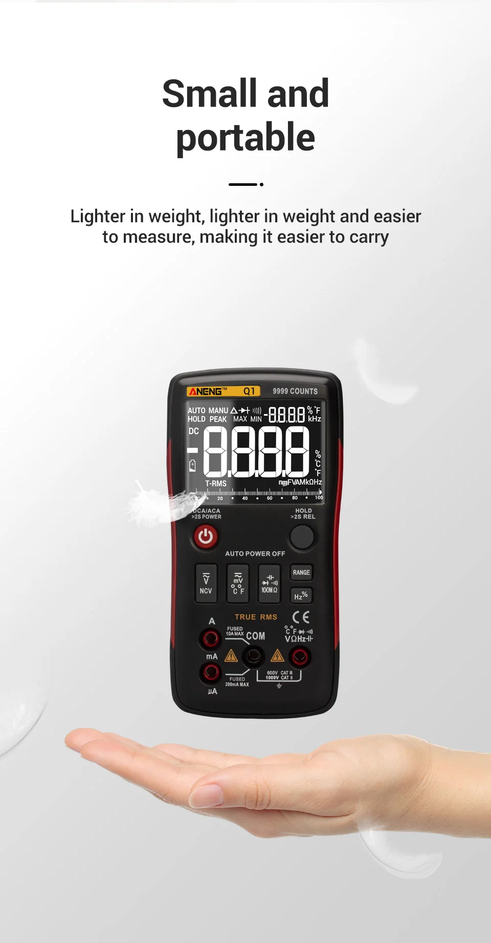 ANENG Q1 мультиметр тестер 9999 мультиметр цифровой rm409 esr meter digital multimeter транзистор тестер указатель напряжения конденсаторов tester мультиметры мультиметр с термопарой dc dc analog multimeter