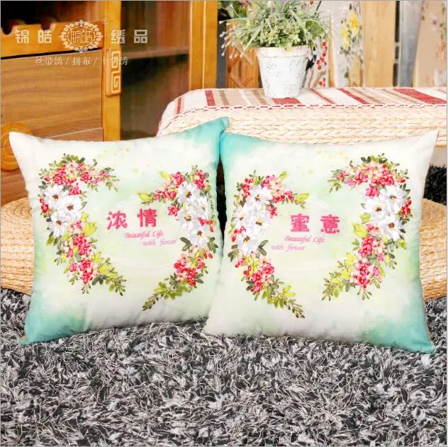 

45X45 см глубокая привязанность и медовый Набор для вышивки лентами Наволочка Набор ручной работы Сделай Сам Рукоделие искусство домашний де...