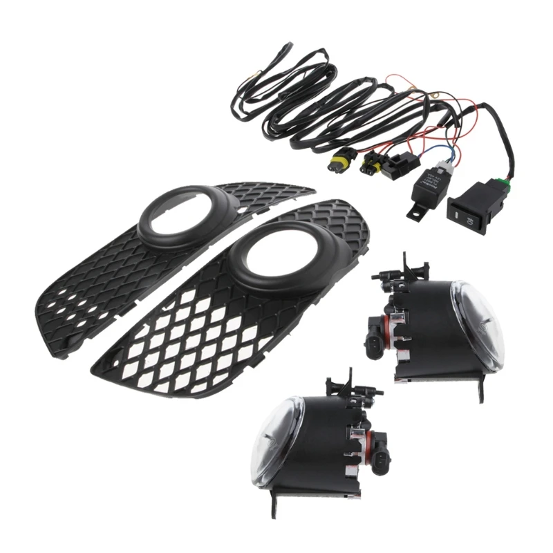 

Bumper Grille Fog Lights Lamp + Wiring Switch Kit For Mitsubishi Lancer 08-14