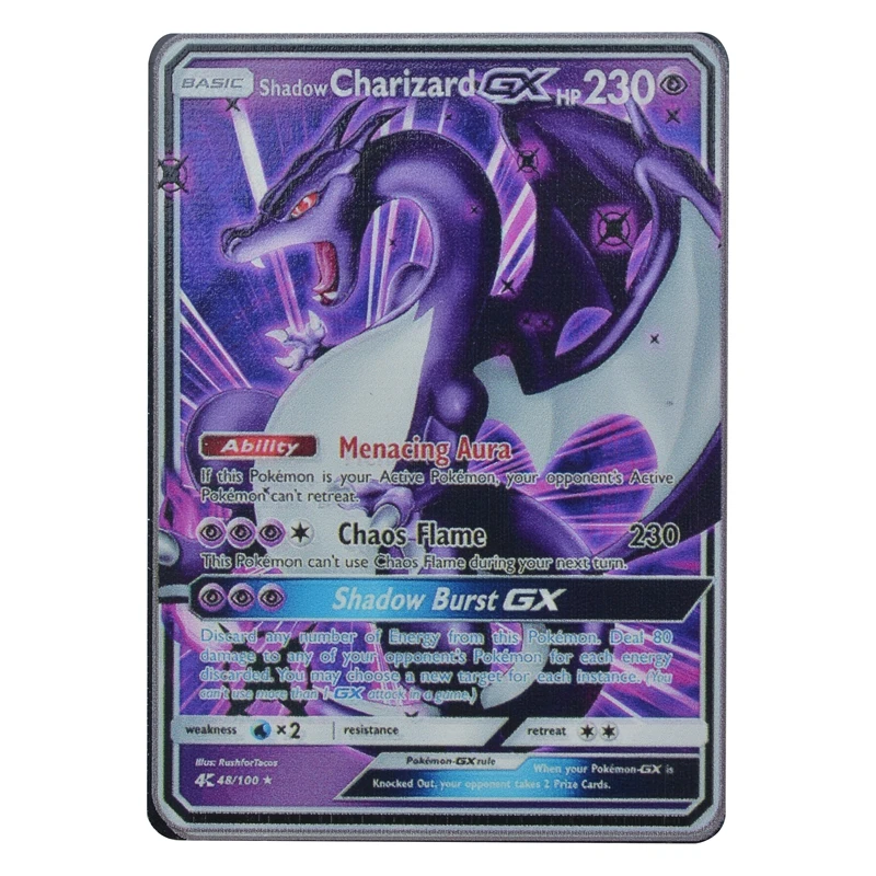 

Latest Pokemon Flash Metal Fire-breathing Dragon Vmax V Metal Rare Card Pikachu Game Battle Collection Card Children's Toys
