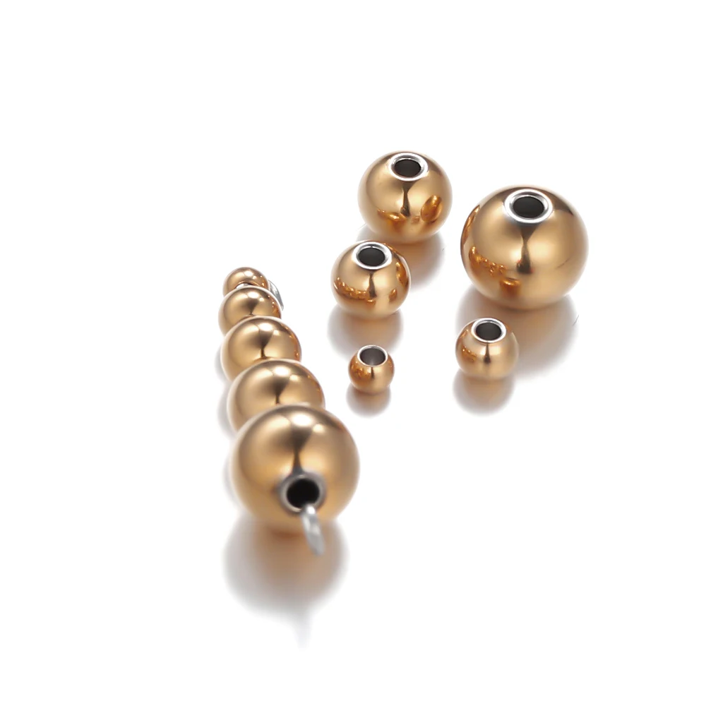 Бусины Semitree из нержавеющей стали под розовое золото 50 шт. 3 мм 4 6 8 фурнитура сделай