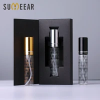 50 pcslot 10ml with box glass atomizer bottle colored dots shining aluminum cap spray perfume bottle travel bottles container