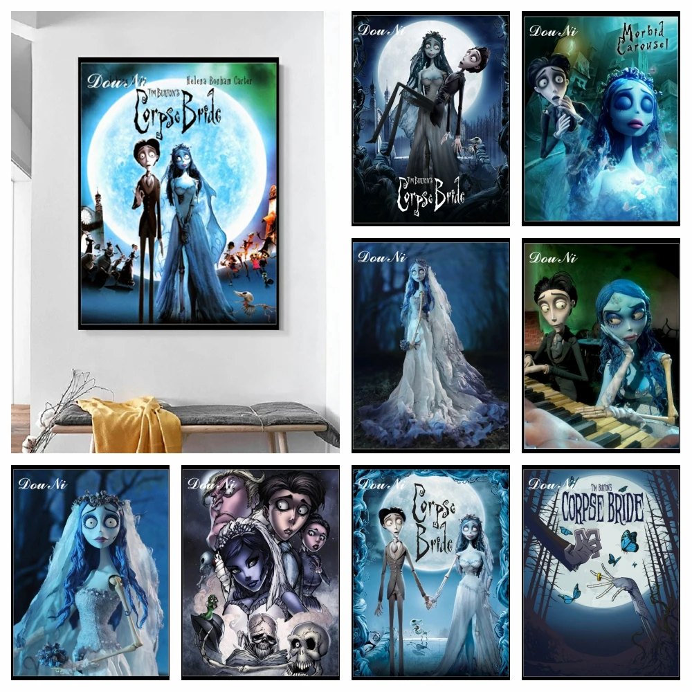 

DIY Full Drill Diamond Mosaic Embroidery Corpse Bride Picture Of Rhinestone Halloween Horror Skull Wall Sticker Needlework Art