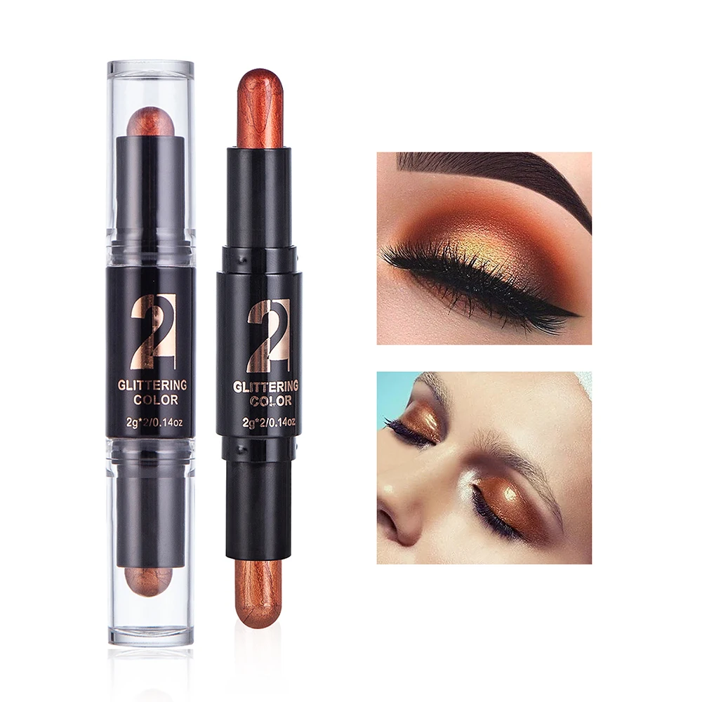 1 шт. Двойные головки тени для век стойкая Косметика ручка макияж хайлайтер