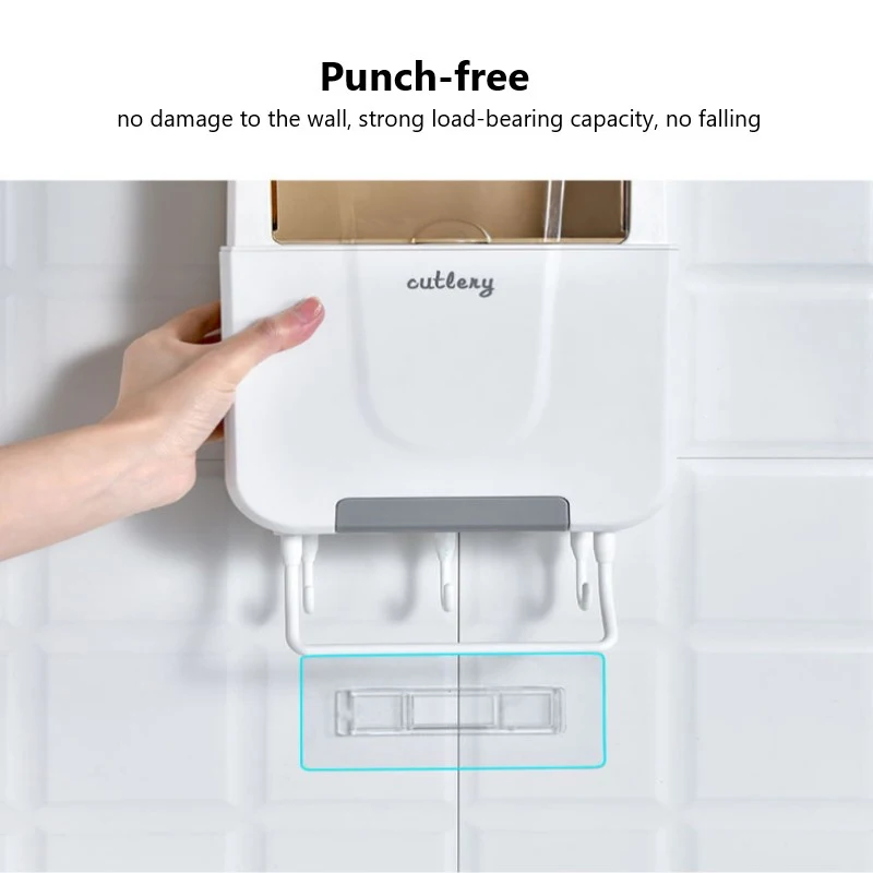 

Multifunctional Chopstick Cage Shelf Kitchen Wall Hanging Organization Dustproof Storage Holders Rack Hook Towel Rack