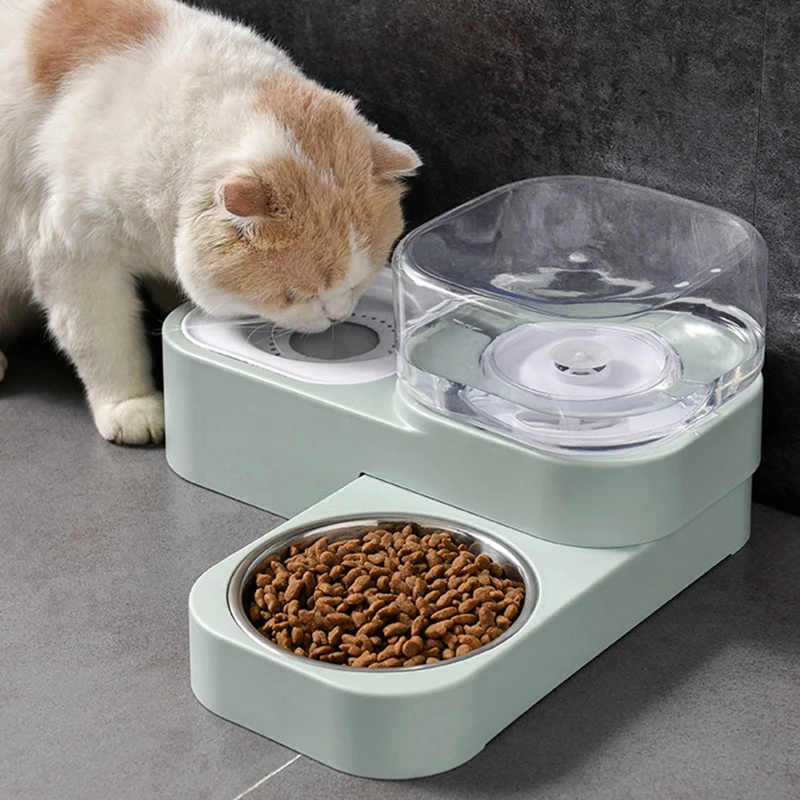 

1.6L Pet Dog Cat Automatic Feeder Bowl for Dogs Drinking Water Bottle Kitten Bowls Slow Food Feeding Container Supplies