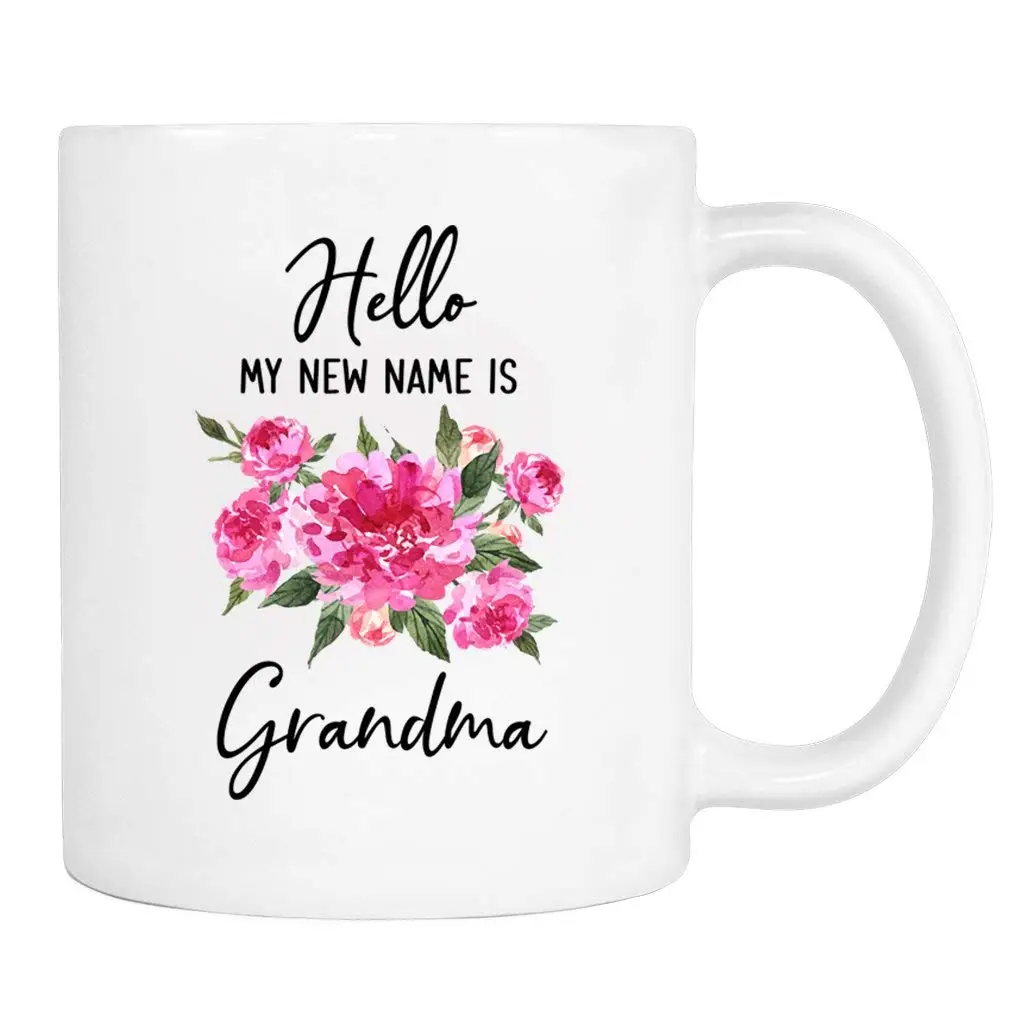 Забавная кружка с надписью Hello My New Is бабушка керамическая кофейная 11 унций | Дом и