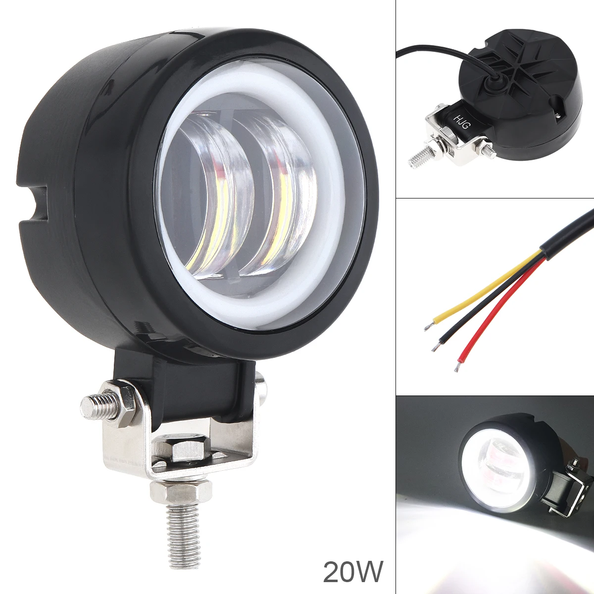 Автомобильный противотуманный светильник 3 дюйма 20 Вт 6000 К светодиодный рабочий
