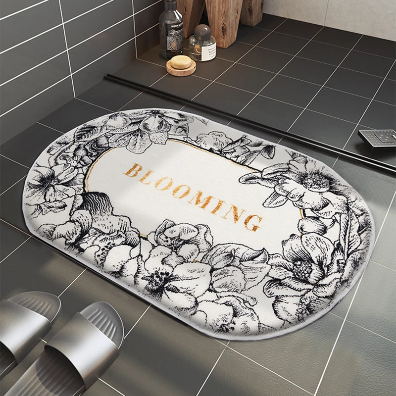 

Elegant Bathroom Carpet Decoration Absorbent Non-slip Home And Kitchen Products Rug European Soft Cake Velvet Mat For the Door