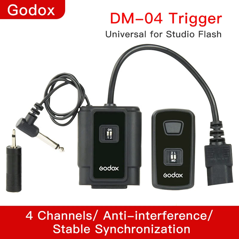 Godox DM 04 Беспроводной студийный триггер вспышки для Canon Nikon Pentax Olympus Samsung 4 канала AC