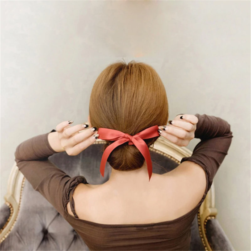 

Женский Галстук, Классическая губчатая ткань, стильное блюдо, волшебный пончик для волос, булочка, банты, головной убор, аксессуары для воло...