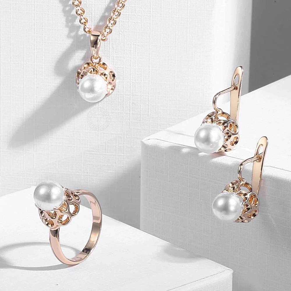 Женские серьги с жемчугом и бусинами Davieslee набор из ожерелья подвеской украшений