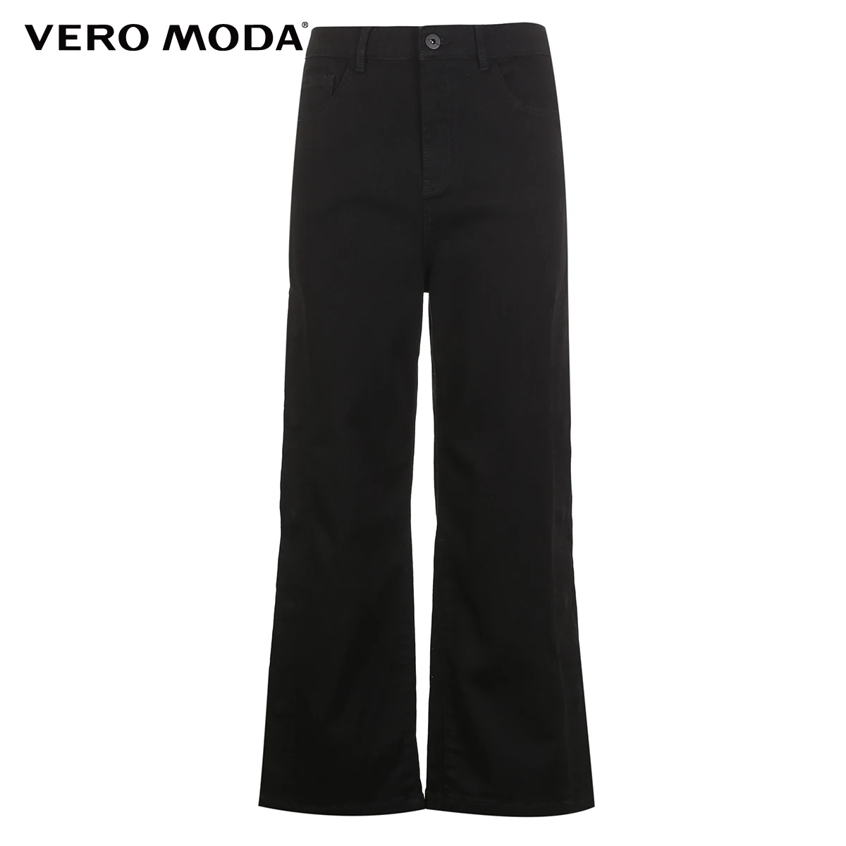 Vero Moda Новое поступление Женские полосатые широкие джинсы с боковыми кнопками | 318349528