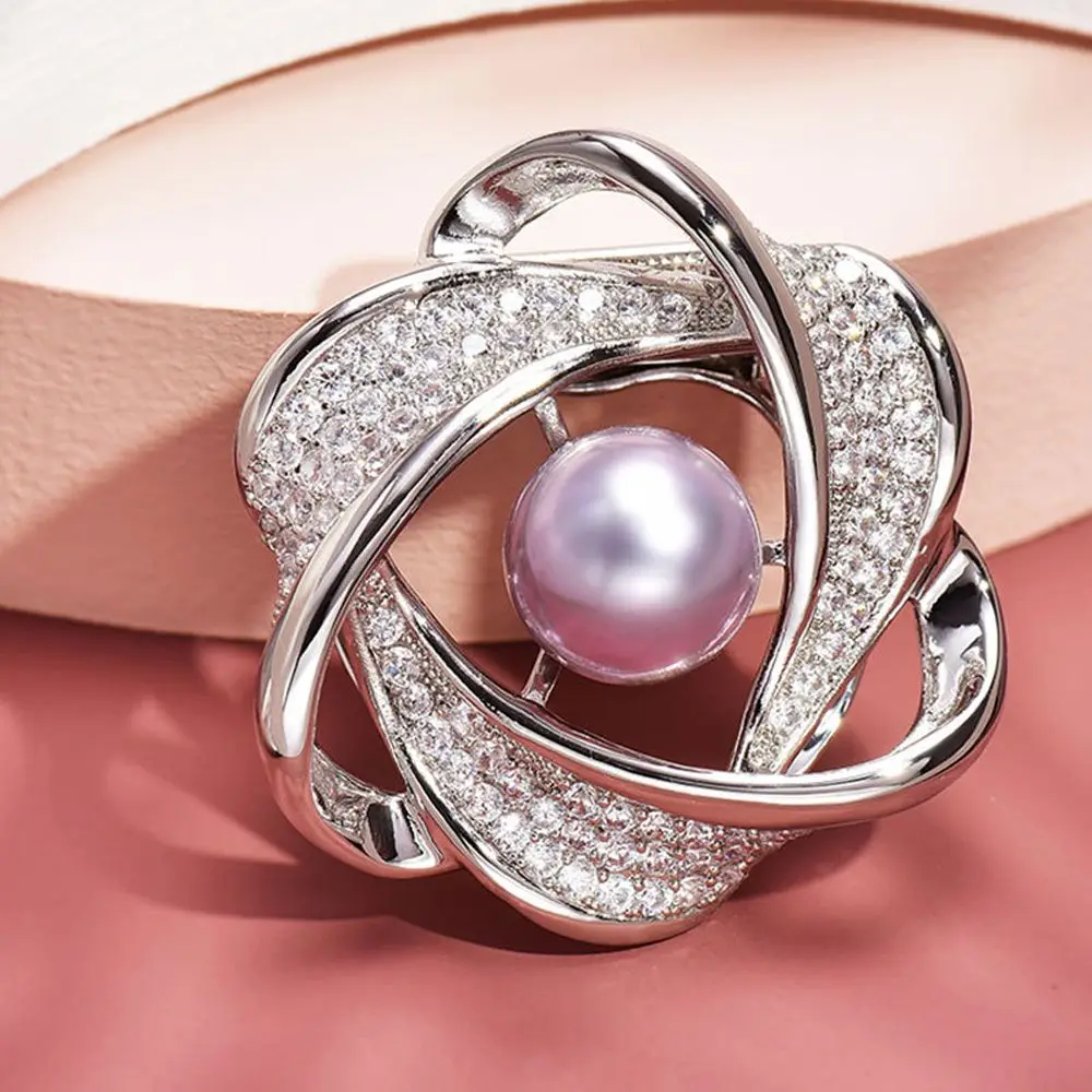 Trendy Vintage Rhinestone Flower Pearl Crystal Scarf Ring Korean Style Brooch Pins Shawl Clip Women Buckle | Украшения и