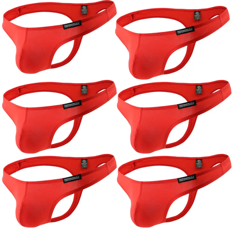 6 шт./партия сексуальные мужские стринги Нижнее белье для мужчин 94% модал удобные