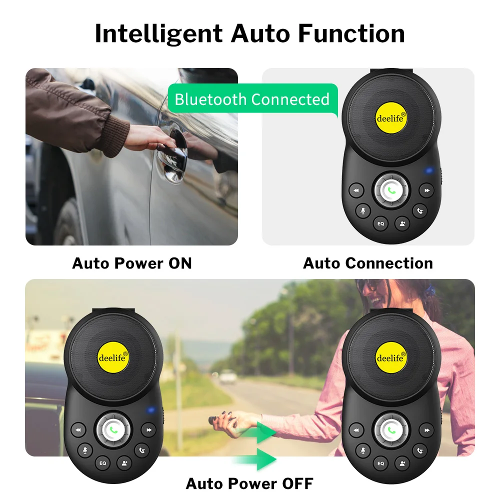 Deelife Handsfree Bluetooth автомобильный комплект динамик телефон для авто Солнцезащитный