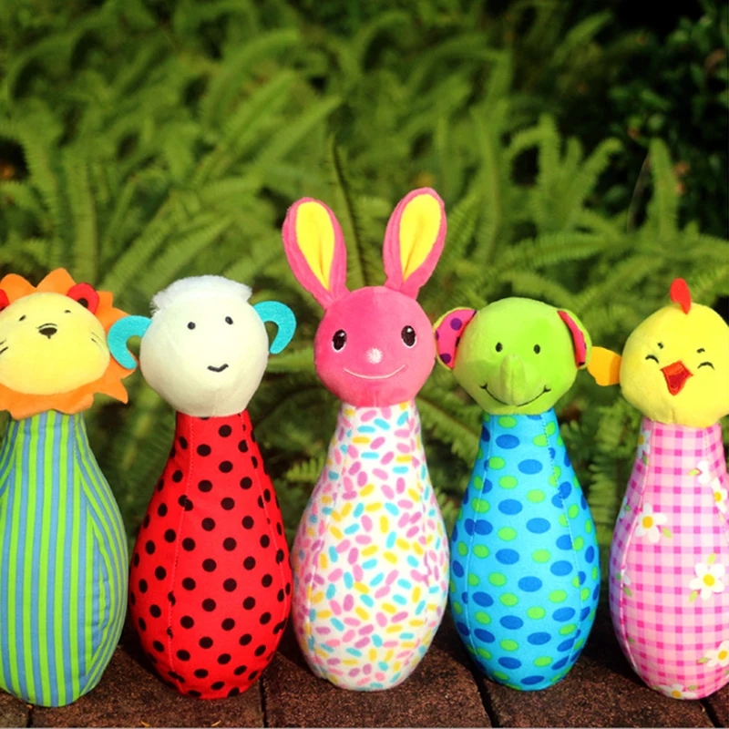 Детские набивные животные безопасные милые игры в боулинг набор шариков для