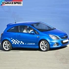 Двухсторонние Декоративные наклейки для кузова автомобиля, решетчатые спортивные стильные виниловые наклейки для Opel Corsa OPC c e d, аксессуары для автомобильных дверей