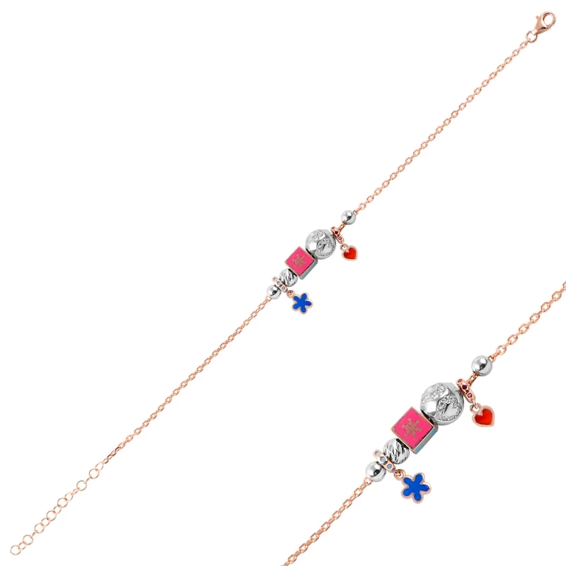 

Silverlina Silver Zircon Stone Moving Piece Bracelet